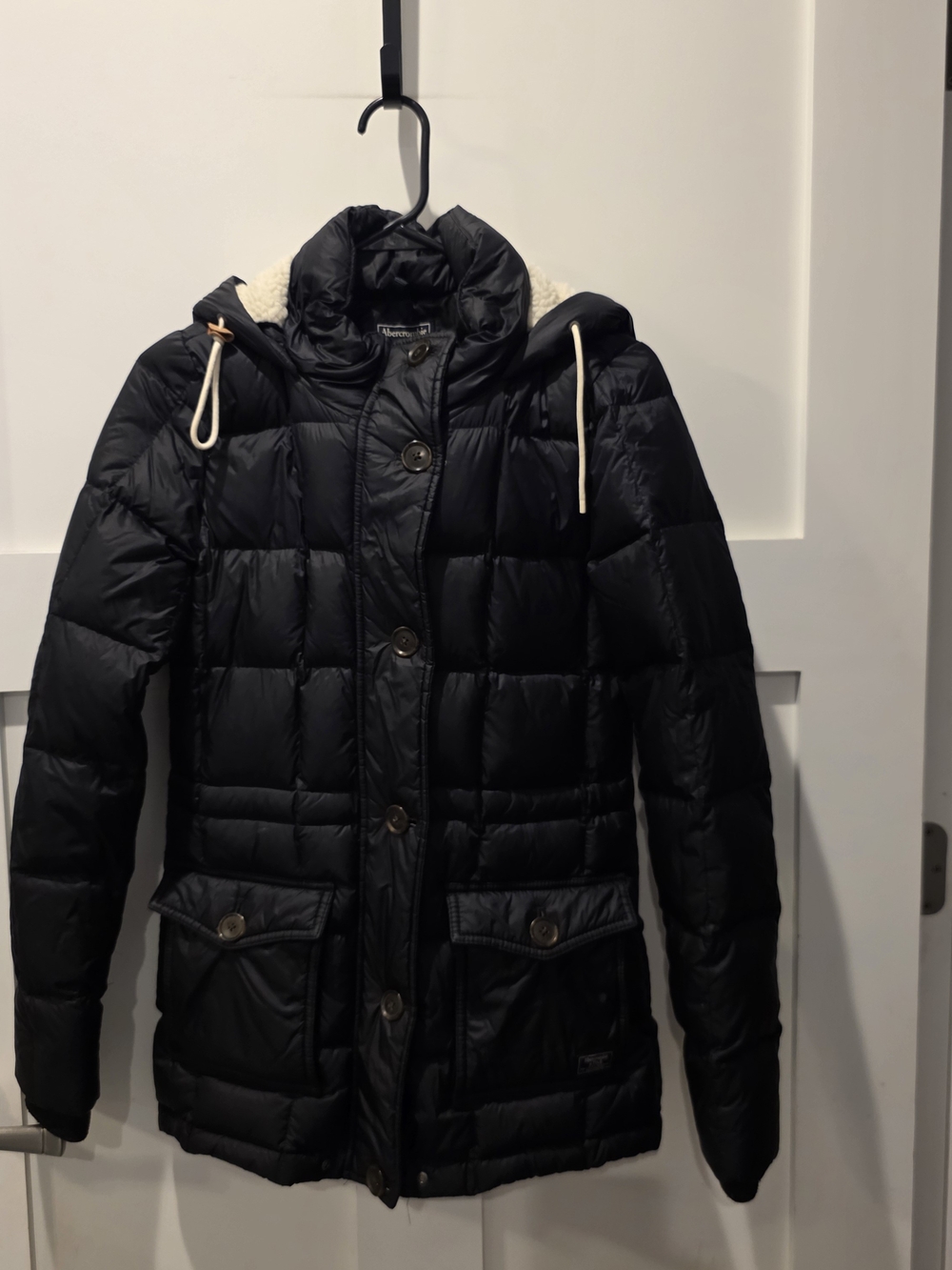 Black Quilted Hooded Puffer Coat - Unbranded